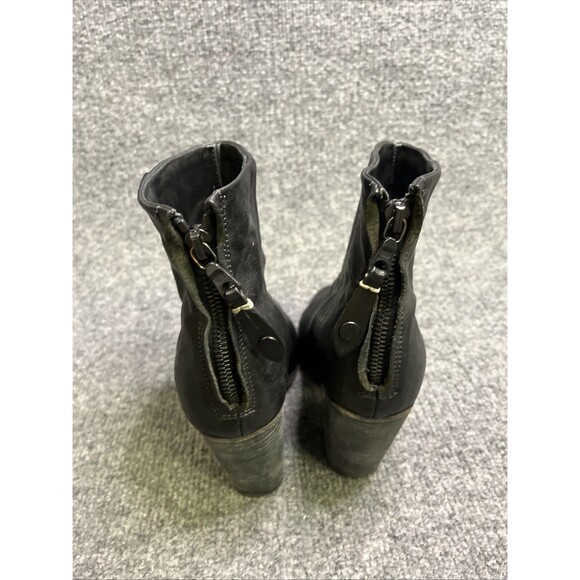 rag & bone Womens Newbury Black Ankle Boot Block Heel Back Zip Bootie 37.5 US 7 - Picture 4 of 7